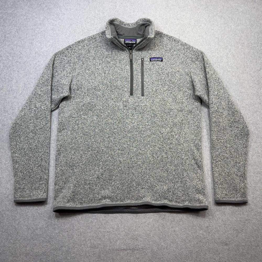 Patagonia Better Sweater Fleece Pullover Mens Medium Gray 1/4 Zip Hiking Outdoor